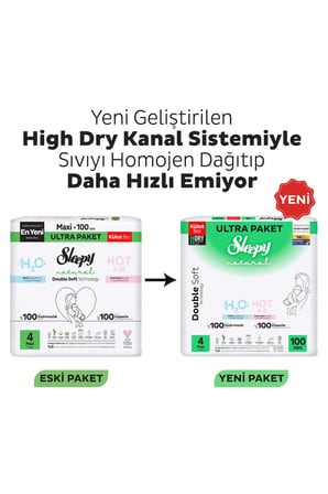 Sleepy Natural Double Soft Ultra Paket Külot Bez 4 Numara Maxi 100 Adet