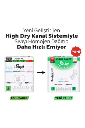 Sleepy Natural Double Soft Ultra Paket Külot Bez 5 Numara Junior 78 Adet