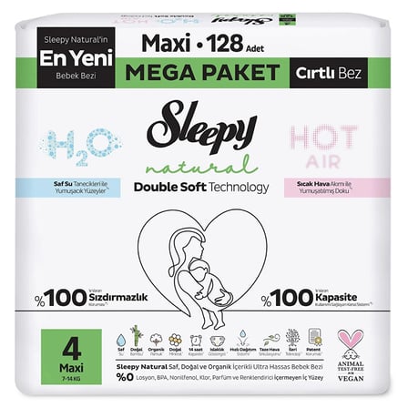 Sleepy D.S Natural Mega 4 Beden 128 Adet