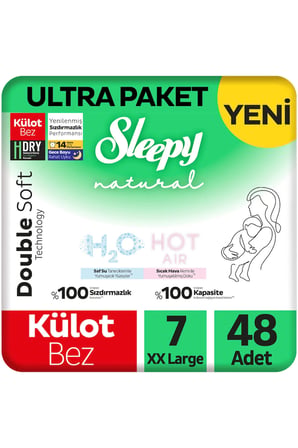 Sleepy Natural Double Soft Ultra Paket Külot Bez 7 Numara Xxlarge 48 Adet