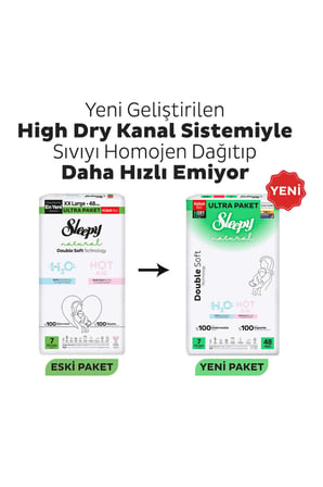 Sleepy Natural Double Soft Ultra Paket Külot Bez 7 Numara Xxlarge 48 Adet