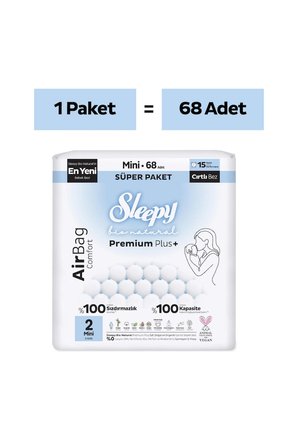 Sleepy Bio Natural Premium Plus Airbag Comfort Süper Paket Bebek Bezi 2 Numara Mini 68 Adet