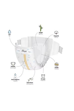 Sleepy Bio Natural Premium Plus Airbag Comfort Süper Paket Bebek Bezi 3 Numara Midi 56 Adet