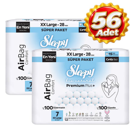 Sleepy Airbag Comfort Bebek Bezi 7 No XXL 28 li x 2 Paket (56 Adet)