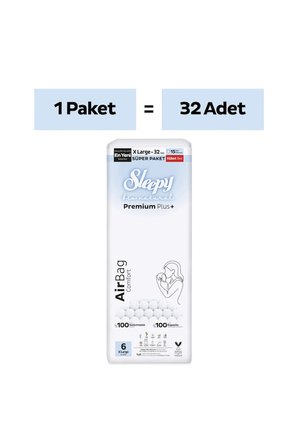Sleepy Bio Natural Premium Plus Airbag Comfort Süper Paket Külot Bez 6 Numara Xlarge 32 Adet