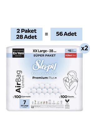 Sleepy Bio Natural Premium Plus Airbag Comfort Avantaj Paketi Külot Bez 7 Numara Xxlarge 56 Adet
