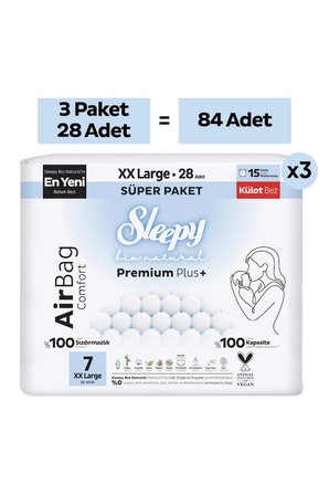 Sleepy Bio Natural Premium Plus Airbag Comfort Mega Paket Külot Bez 7 Numara Xxlarge 84 Adet