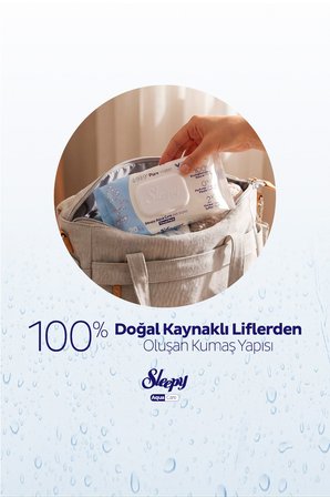 Sleepy AquaCare H2O Yenidoğan Islak Bebek Havlusu Seyahat Boy 12x20 (240 Yaprak)