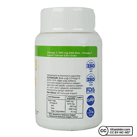 Voonka Omega 3 DHA Max 1275 Mg 30 Kapsül - AROMASIZ