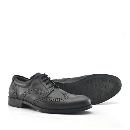 Titan Hakiki Deri Siyah Klasik Erkek Çocuk Ayakkabısı