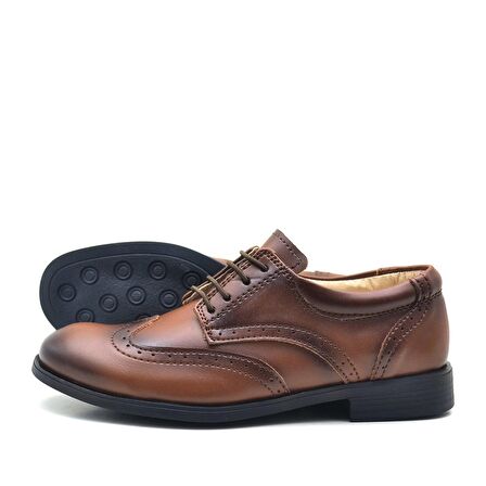 Rakerplus Taba Bağcıklı Klasik Erkek Çocuk Ayakkabı