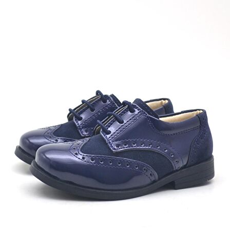 Rakerplus Lacivert Rugan Klasik Erkek Bebek Ayakkabı