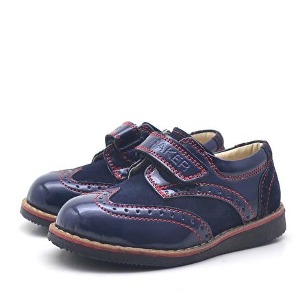 Hidra Lacivert Rugan Cırtlı Günlük Erkek Bebek Ayakkabı