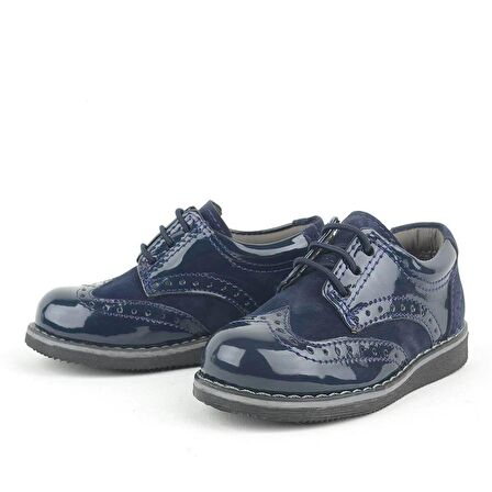 Rakerplus Lacivert Rugan Klasik Erkek Bebek Ayakkabı