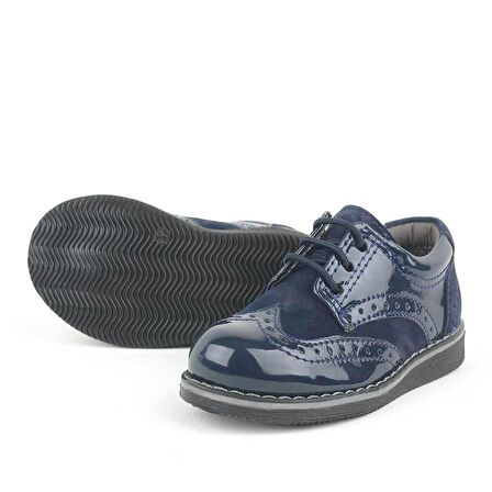 Rakerplus Lacivert Rugan Klasik Erkek Bebek Ayakkabı