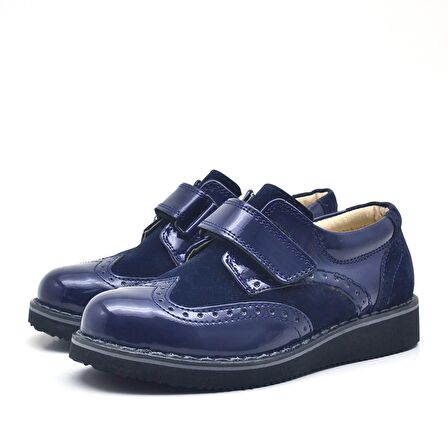 Hidra Lacivert Rugan Cırtlı Günlük Erkek Çocuk Ayakkabı