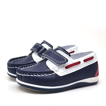 Feniks Cırtcırtlı Lacivert Kırmızı Casual Erkek Bebek Ayakkabı