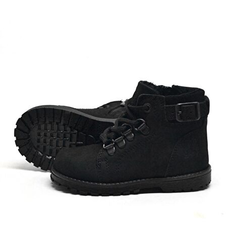 Griffon Hakiki Deri Siyah Nubuk Kürklü Bebek Bot