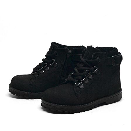 Griffon Hakiki Deri Siyah Nubuk Kürklü Bebek Bot