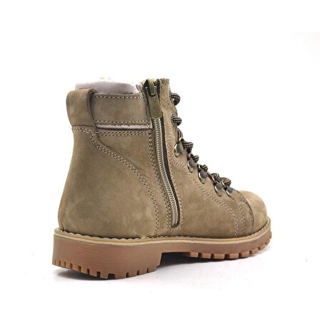 Griffon Hakiki Deri Vizon Fermuarlı Çocuk Bot