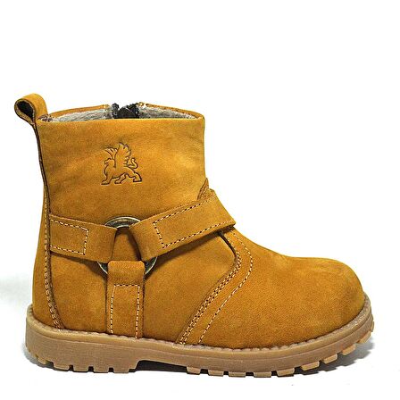 Chiron Hakiki Deri Fermuarlı Kürklü Unisex Bebek Bot