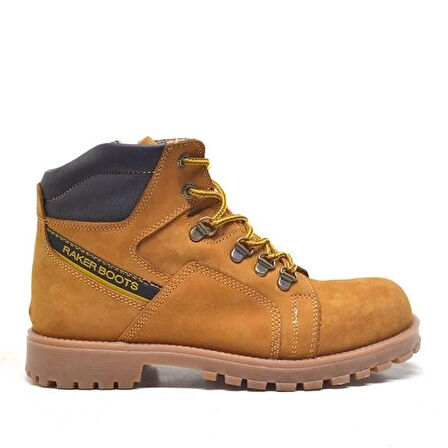 Rakerplus Hakiki Deri Sarı Bağcıklı Kürklü Postal