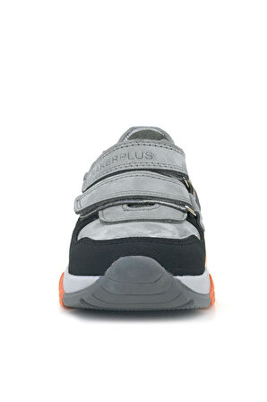 Rakerplus Hakiki Deri Gri Siyah Çocuk Sneakers Spor Ayakkabı