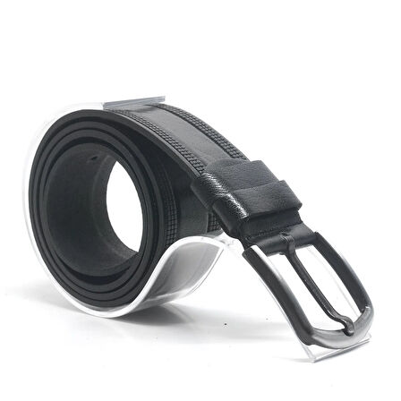 Siyah Hakiki Deri 4 cm Klasik Erkek Kemer