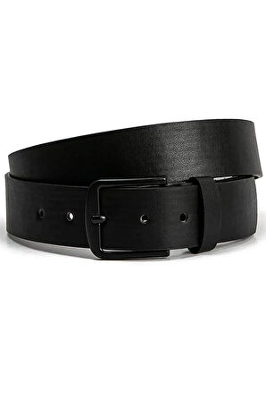 Hakiki Deri Siyah Casual Erkek Kemeri