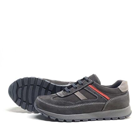 Hakiki Deri Gri Bağcıklı Erkek Çocuk Spor Okul Ayakkabı