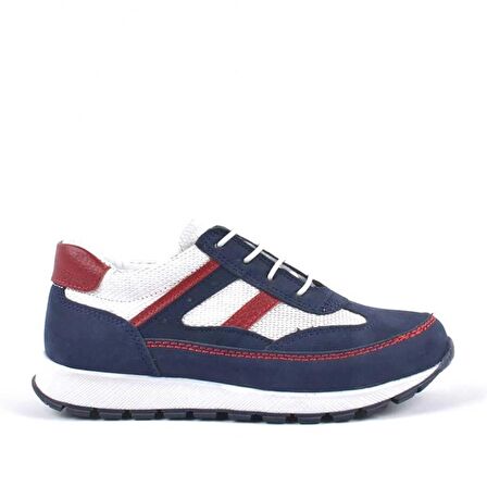 Hakiki Deri Lacivert Bağcıklı Erkek Çocuk Spor Okul Ayakkabı