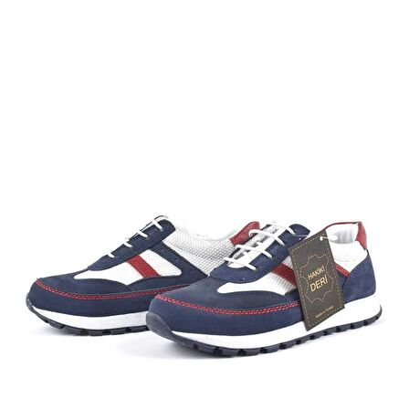 Hakiki Deri Lacivert Bağcıklı Erkek Çocuk Spor Okul Ayakkabı