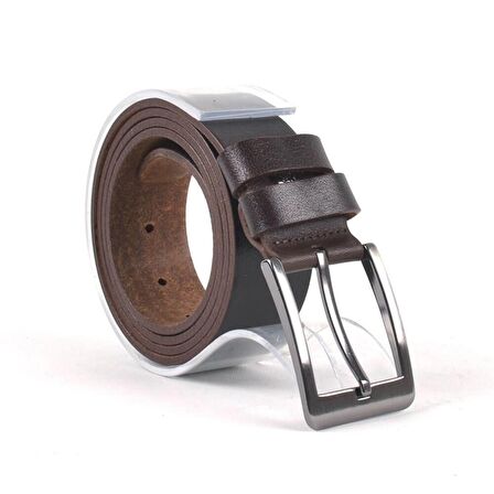 Kahve Hakiki Deri 3,5 cm Klasik Erkek Kemer