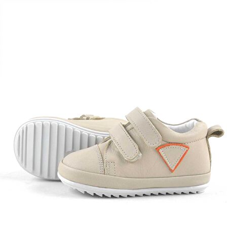 Yumuşak Hakiki Deri Bej İlk Adım Bebek Ayakkabısı