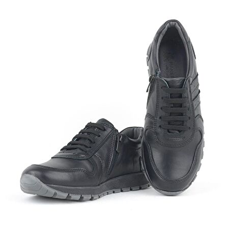 Hakiki Deri Siyah Çocuk Spor Ayakkabı