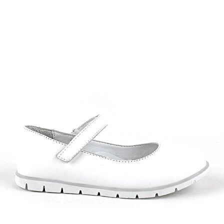 Rakerplus Hakiki Deri Beyaz Kız Çocuk Babet