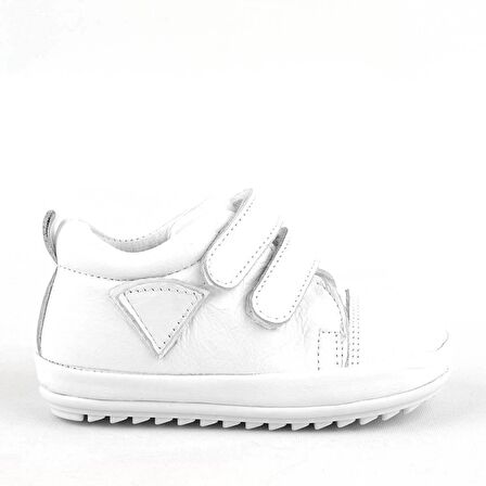 Yumuşak Hakiki Deri Beyaz İlk Adım Bebek Ayakkabısı