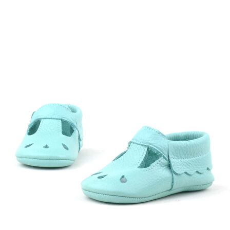 Hapshoe Kids Hakiki Deri Yeşil Lastikli Bebek Patik