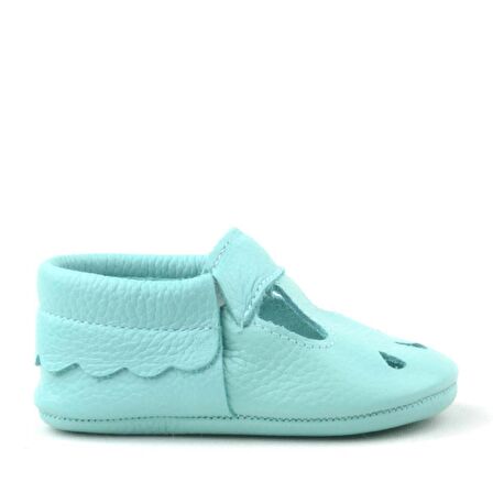 Hapshoe Kids Hakiki Deri Yeşil Lastikli Bebek Patik