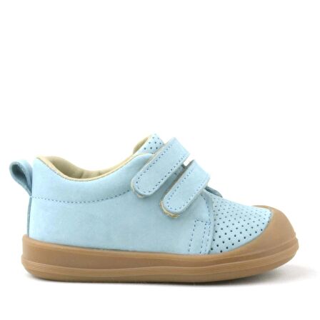 Rakerplus Hakiki Deri Mavi Cırtlı Anatomik Bebek Spor Ayakkabı Sneaker