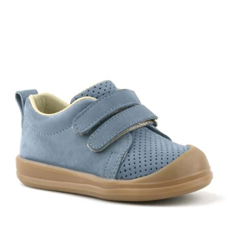 Rakerplus Hakiki Deri Gri Cırtlı Anatomik Bebek Spor Ayakkabı Sneaker