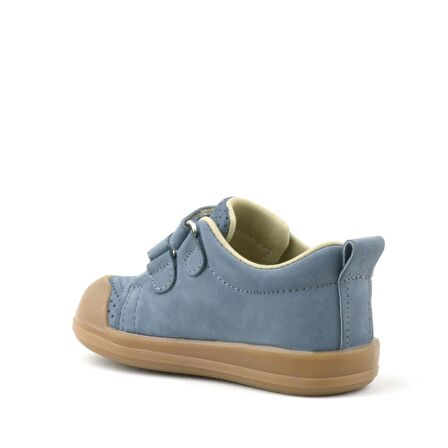 Rakerplus Hakiki Deri Gri Cırtlı Anatomik Bebek Spor Ayakkabı Sneaker