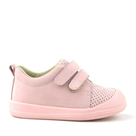 Rakerplus Hakiki Deri Pembe Cırtlı Anatomik Bebek Spor Ayakkabı Sneaker