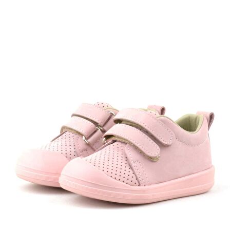 Rakerplus Hakiki Deri Pembe Cırtlı Anatomik Bebek Spor Ayakkabı Sneaker