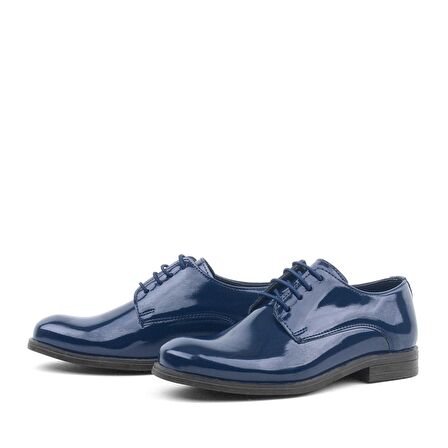 Rakerplus Lacivert Rugan Bağcıklı Oxford Çocuk Okul Ayakkabısı