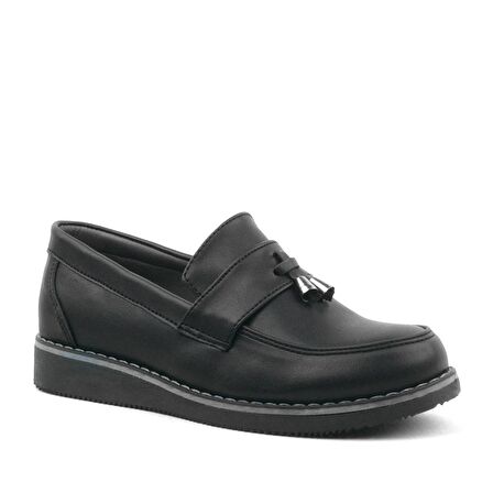 Siyah Mat Loafer Çocuk Okul Ayakkabısı