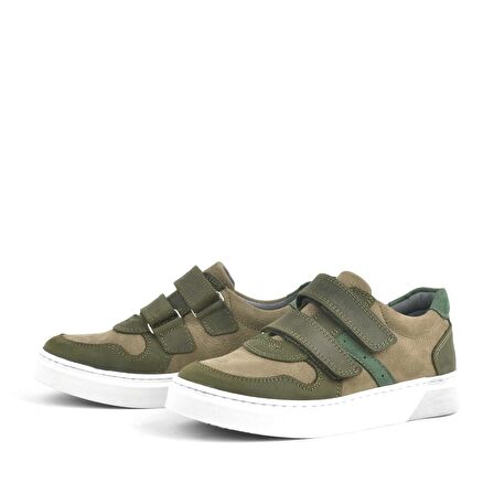 Hakiki Deri Haki Cırtlı Erkek Çocuk Sneaker