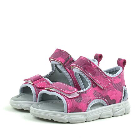 Rakerplus Hakiki Deri Pembe Kamuflaj Bebek Sandalet