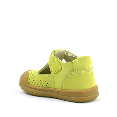 Rakerplus Hakiki Deri Fıstık Yeşili Cırtlı Anatomik Bebek Sandalet