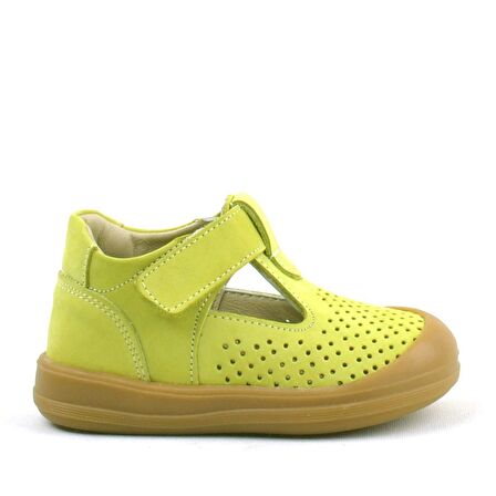 Rakerplus Hakiki Deri Fıstık Yeşili Cırtlı Anatomik Bebek Sandalet